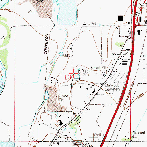 Topographic Map of Black Cemetery, CO
