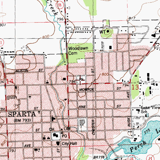 Topographic Map of Blyton Park, WI