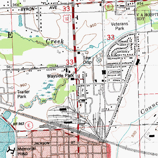 Topographic Map of Butts Park, WI