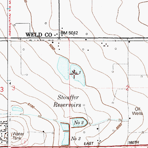 Topographic Map of Stouffer Reservoir Number One, CO