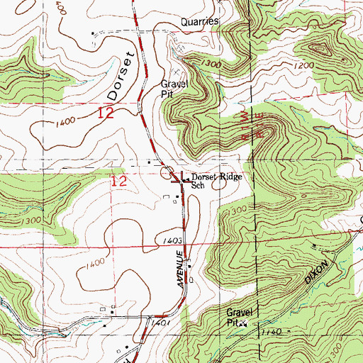 Topographic Map of Dorset Ridge School, WI