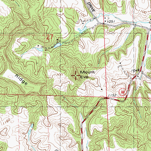 Topographic Map of Mount Eve, WI