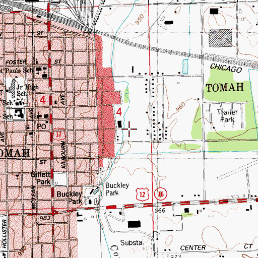 Topographic Map of Fireman Park, WI