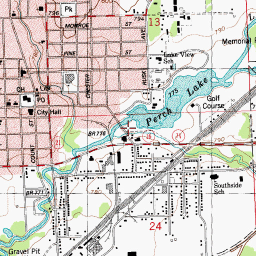 Topographic Map of Fishermans Park, WI