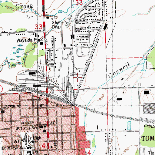 Topographic Map of Glendale Ball Park, WI