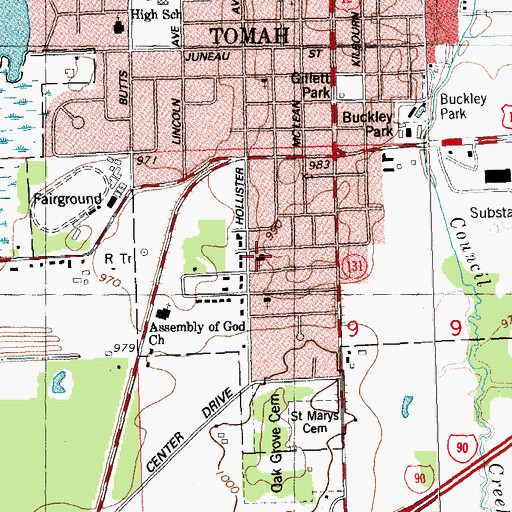 Topographic Map of Gloria Dei Lutheran Church, WI
