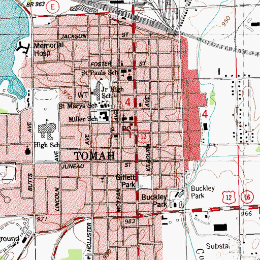 Topographic Map of Gundersen-Mubarak Clinic, WI