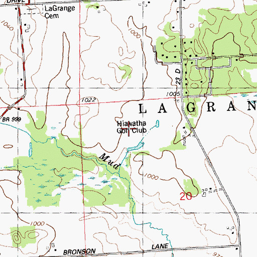Topographic Map of Hiawatha Golf Club, WI