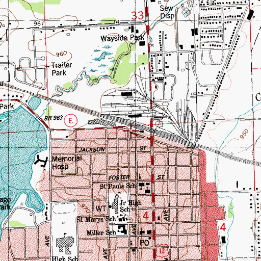 Topographic Map of Hiawatha Park, WI