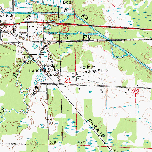 Topographic Map of Holiday Landing Strip (historical), WI