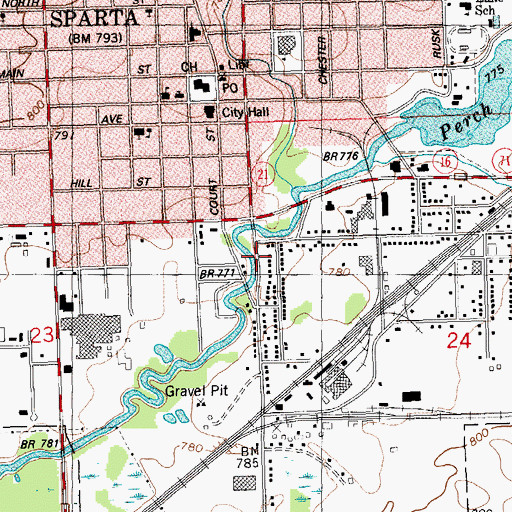 Topographic Map of Howard Huff Park, WI