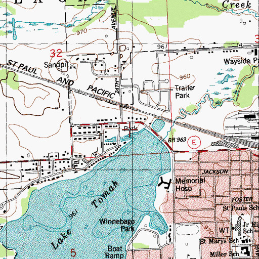 Topographic Map of Lake Park, WI