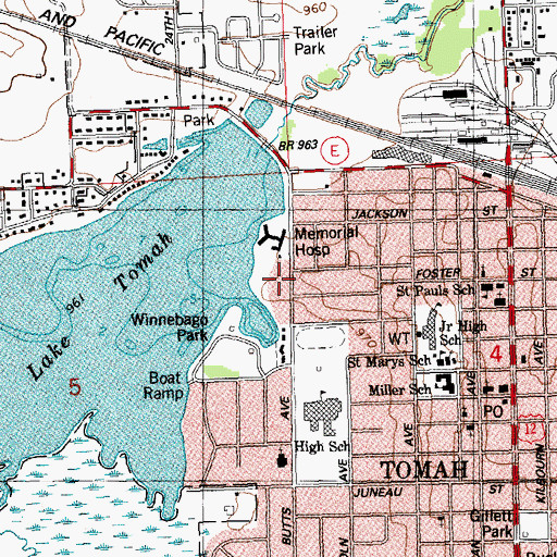 Topographic Map of Lake Tomah Clinic, WI