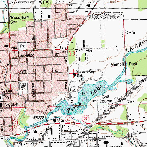 Topographic Map of Lakeview Montessori School, WI