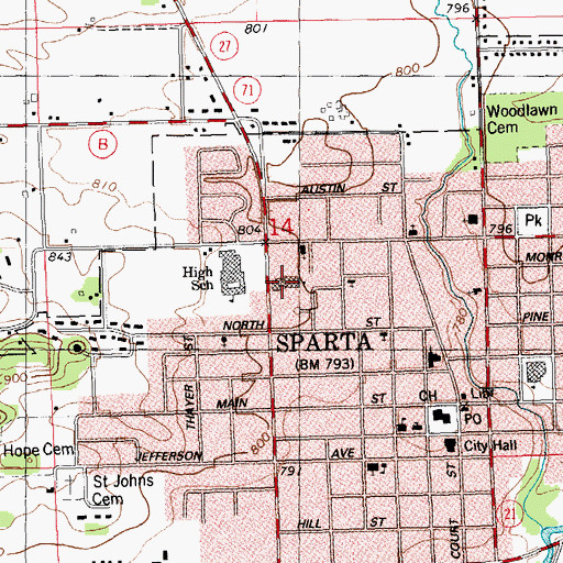 Topographic Map of Lawrence - Lawson Elementary School, WI