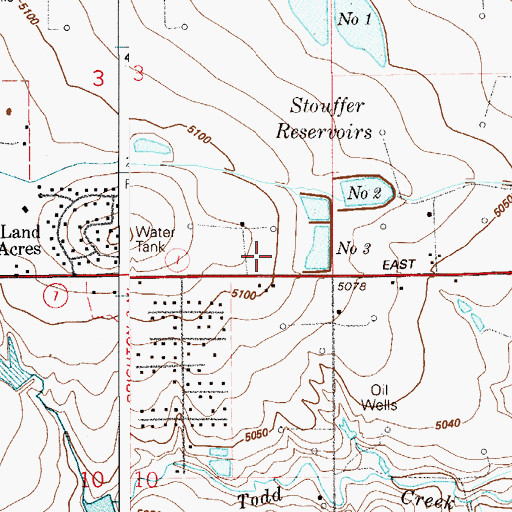 Topographic Map of Stouffer Reservoir Number Four (historical), CO