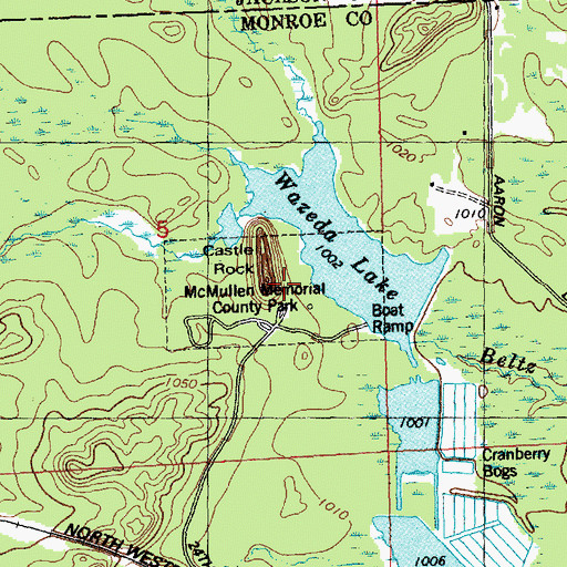 Topographic Map of McMullen Memorial County Park, WI