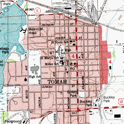 Topographic Map of Miller Elementary School, WI