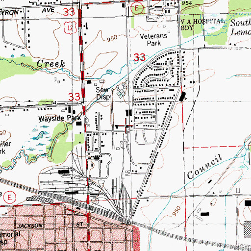 Topographic Map of Tomah Volunteer Fire Department Station 2 North Side, WI