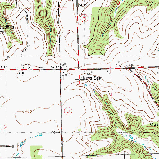 Topographic Map of Noth Cemetery, WI
