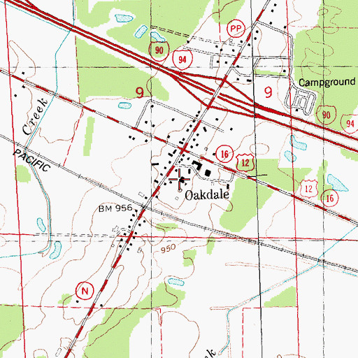 Topographic Map of Oakdale Elementary School, WI