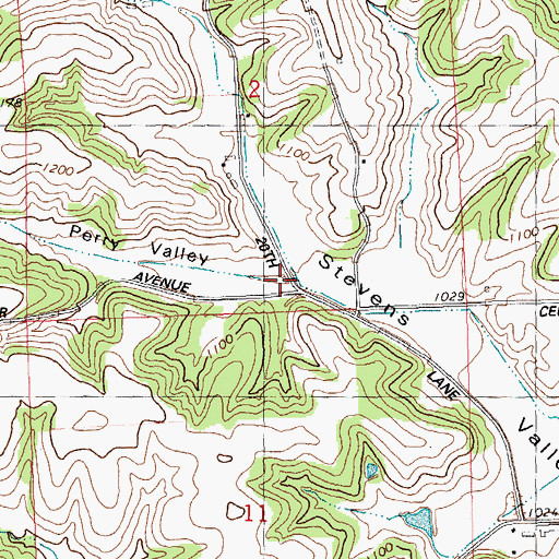 Topographic Map of Perry Valley, WI