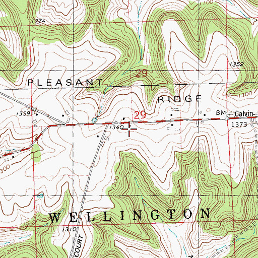 Topographic Map of Red Brick School (historical), WI