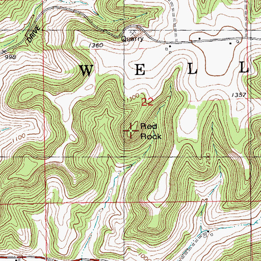 Topographic Map of Red Rock, WI