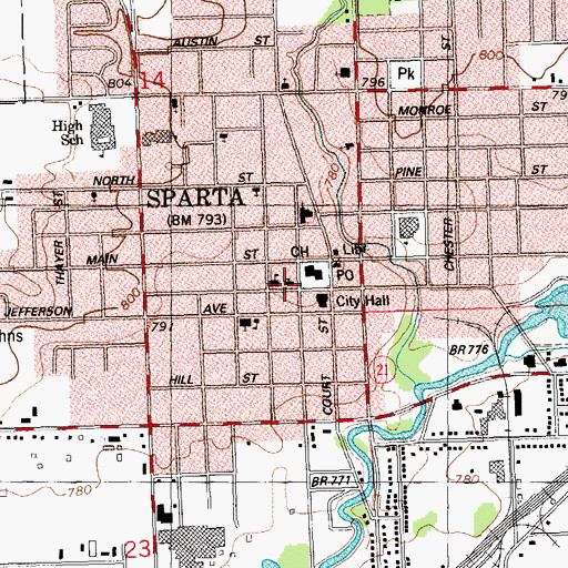Topographic Map of Saint Patricks Catholic Church, WI