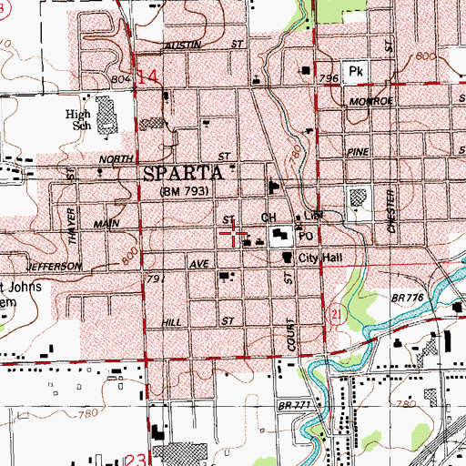 Topographic Map of Saint Patrick's School, WI