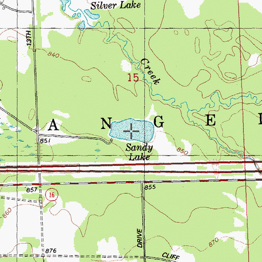 Topographic Map of Sandy Lake, WI