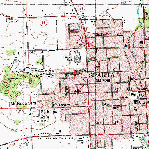 Topographic Map of Seventh Day Adventist Church, WI
