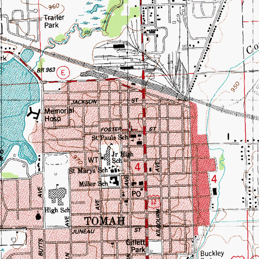 Topographic Map of Seventh Day Adventist Church, WI