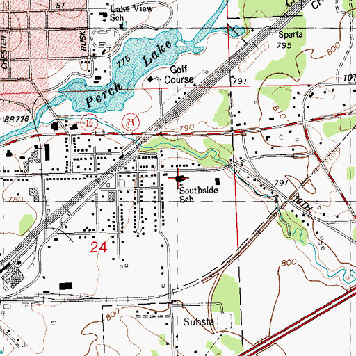 Topographic Map of Southside Elementary School, WI