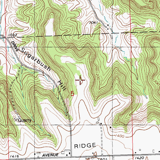 Topographic Map of Sugarbush Hill, WI