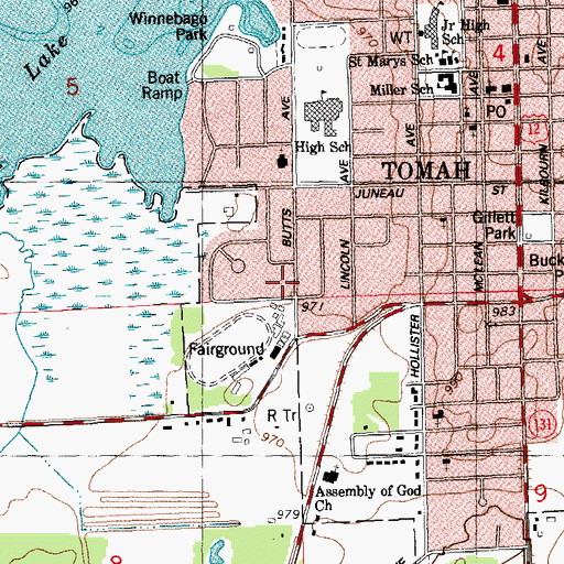 Topographic Map of Tomah Care Center, WI