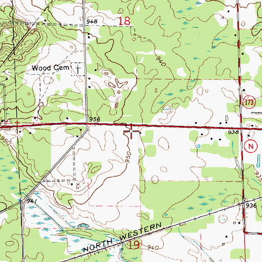 Topographic Map of Valley View School (historical), WI