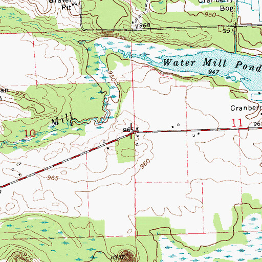 Topographic Map of Water Mill School (historical), WI