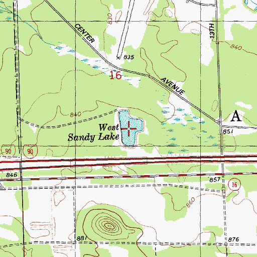 Topographic Map of West Sandy Lake, WI