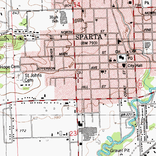 Topographic Map of Westside Park, WI
