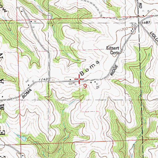 Topographic Map of Boma School (historical), WI