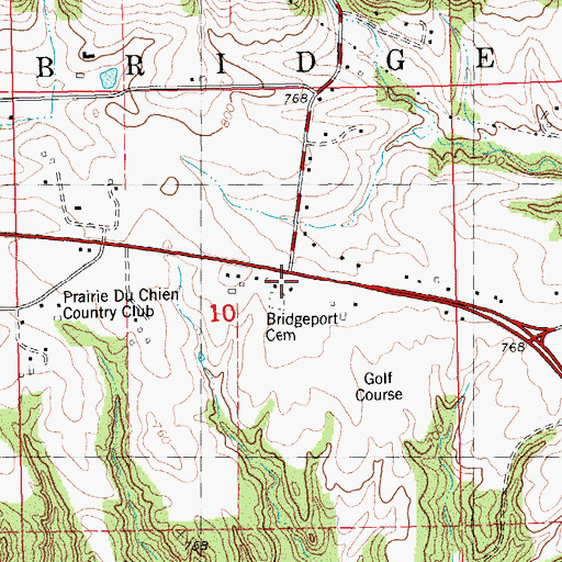 Topographic Map of Bridgeport School (historical), WI