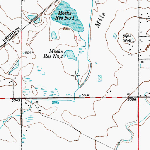 Topographic Map of Meeks Reservoir Number 2, CO