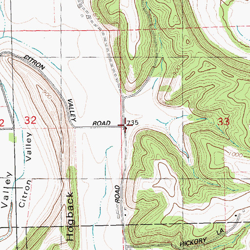 Topographic Map of Citron Valley School (historical), WI