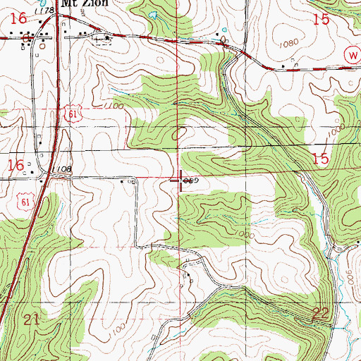 Topographic Map of Coalburn School (historical), WI
