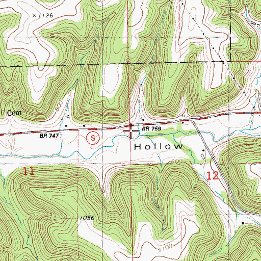 Topographic Map of Crow Hollow School (historical), WI