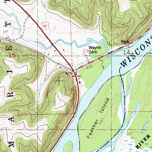 Topographic Map of Dolans Pavilion, WI