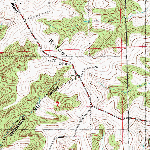 Topographic Map of Dutch Ridge School (historical), WI