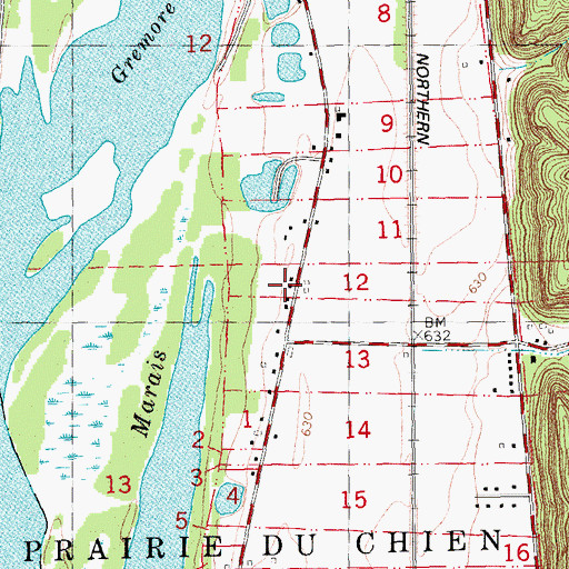 Topographic Map of Frenchtown School (historical), WI