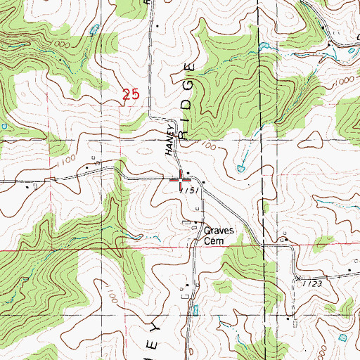 Topographic Map of Haney Ridge School (historical), WI